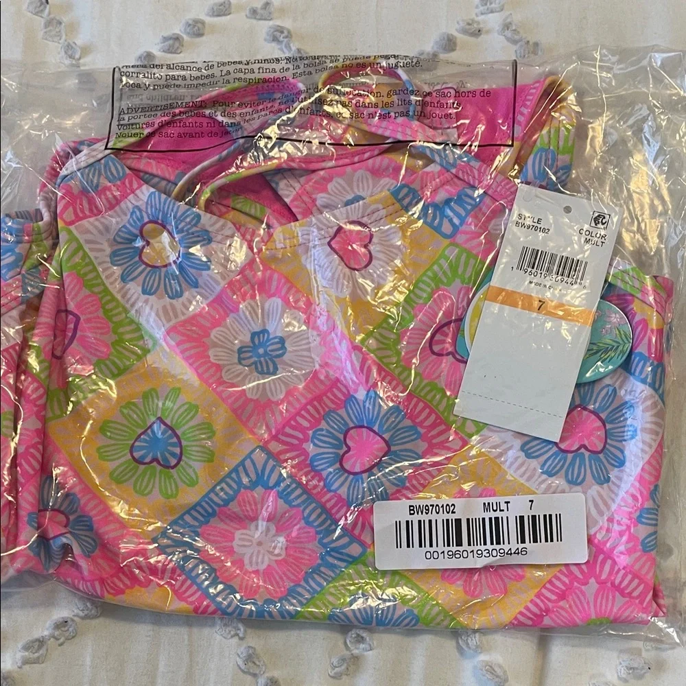 Vibrant Floral Kids One Piece Swimsuit